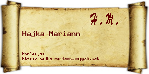 Hajka Mariann névjegykártya