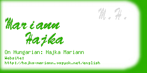 mariann hajka business card